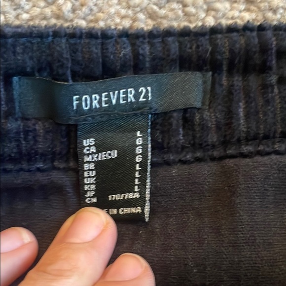 Forever 21 Black Corduroy A-line Mini Skirt Work - Picture 2 of 5